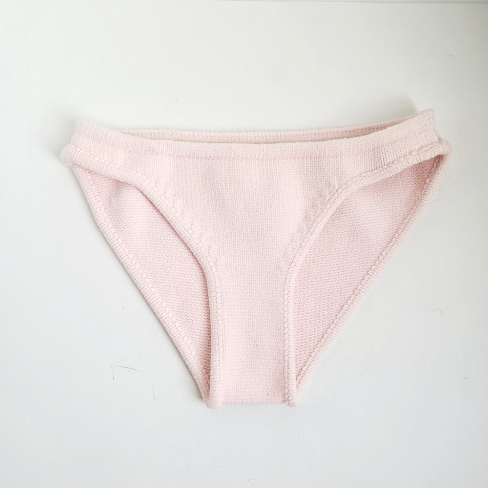 NWT ISA BOULDER Crochet Knit Bottom Intimates Swimwear Bottom Pink Small